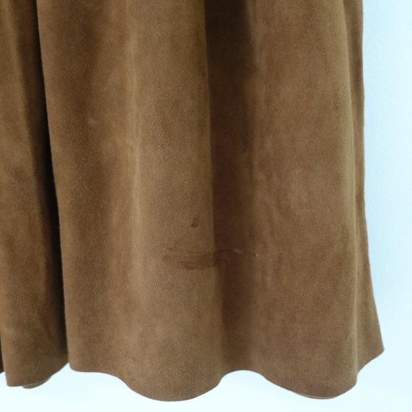 Vintage Ralph Lauren Mainline Brown 100% Suede Maxi Skirt Made in US, Size 10 - Picture 9 of 12